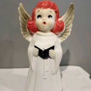 Vintage 1960s MCM Lidco Christmas Tabletop Blow Mold Signing Choir Angel